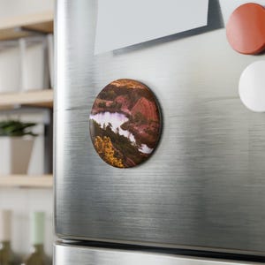 Malerische Knopf-Magnet-Set - Natur-Themen-Dekor für Haus, Büro, Geschenk, Sammlerstück, Kühlschrankmagnet
