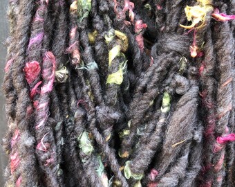 HANDSPUN Wool Locks Spun Thick and Thin Bulky YARN