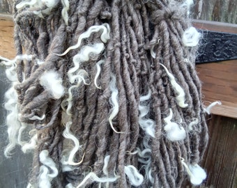 HANDSPUN Wools Natural Lock Spun Thick and Thin Bulky YARN