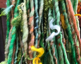 HANDSPUN Wool Locks Spun Thick and Thin Bulky YARN