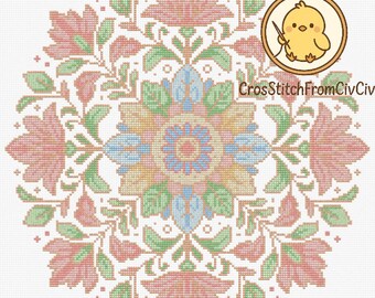 Tiny Mandala Cross Stitch Pattern | Mandala Cross Stitch Pattern | Modern Geometric Art| Boho Wall Art Stitch| Minimalist Home Decor Pattern
