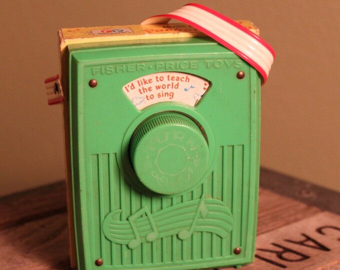 1976 Fisherprice Pocket Radio Music Box Toy Etsy