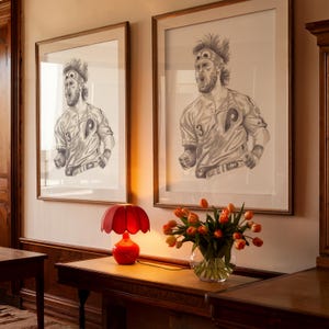 Hand-Drawn Bryce Harper Art Print | Philadelphia Baseball Wall Decor | Gift for Phillies Fans