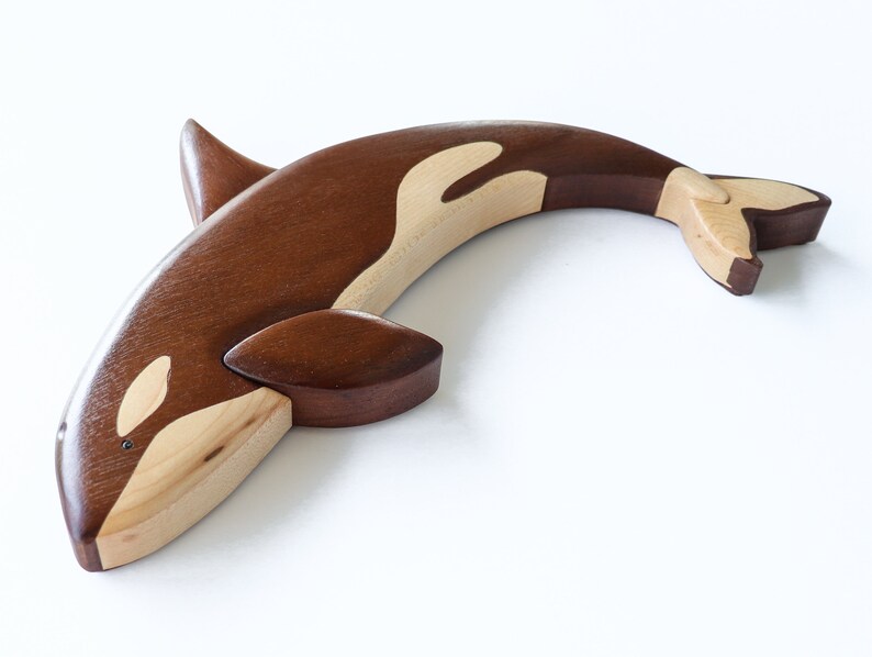 Orca killer whale intarsia wall hanging Wooden animal Etsy