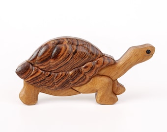 Tortoise Wood Carved Intarsia Ornament / Magnet