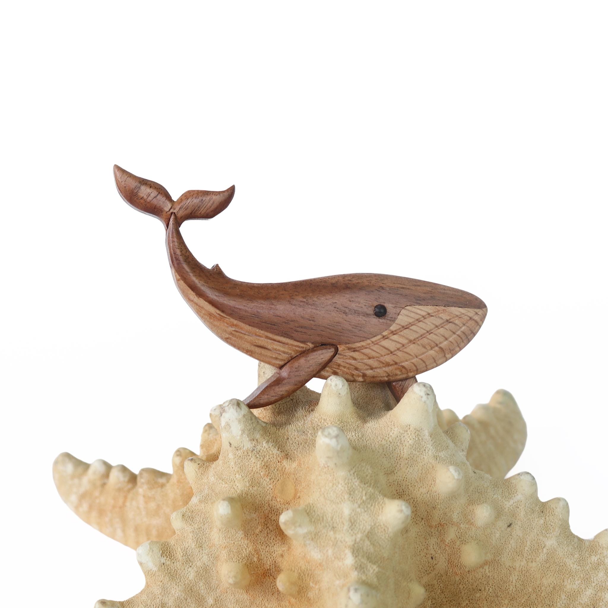 クジラの木彫りインターシアオーナメント/マグネット - Etsy 日本
