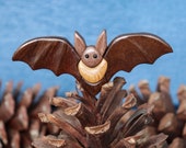 Wood Carved Bat β Handmade Scroll-Saw Ornament or Magnet