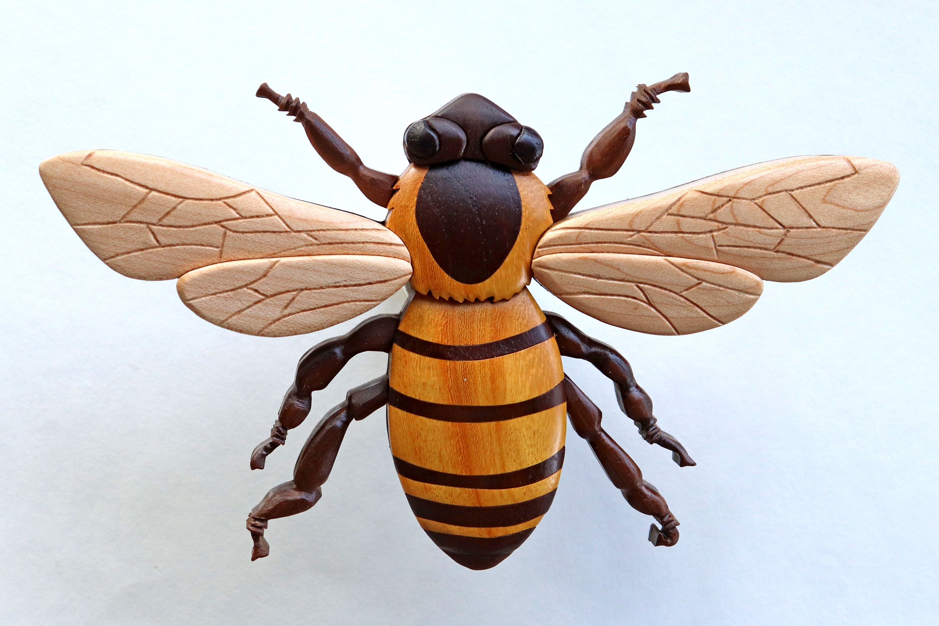 Honey Bee Intarsia Wall Hanging Insect Wood Carving Bumble Bee Etsy