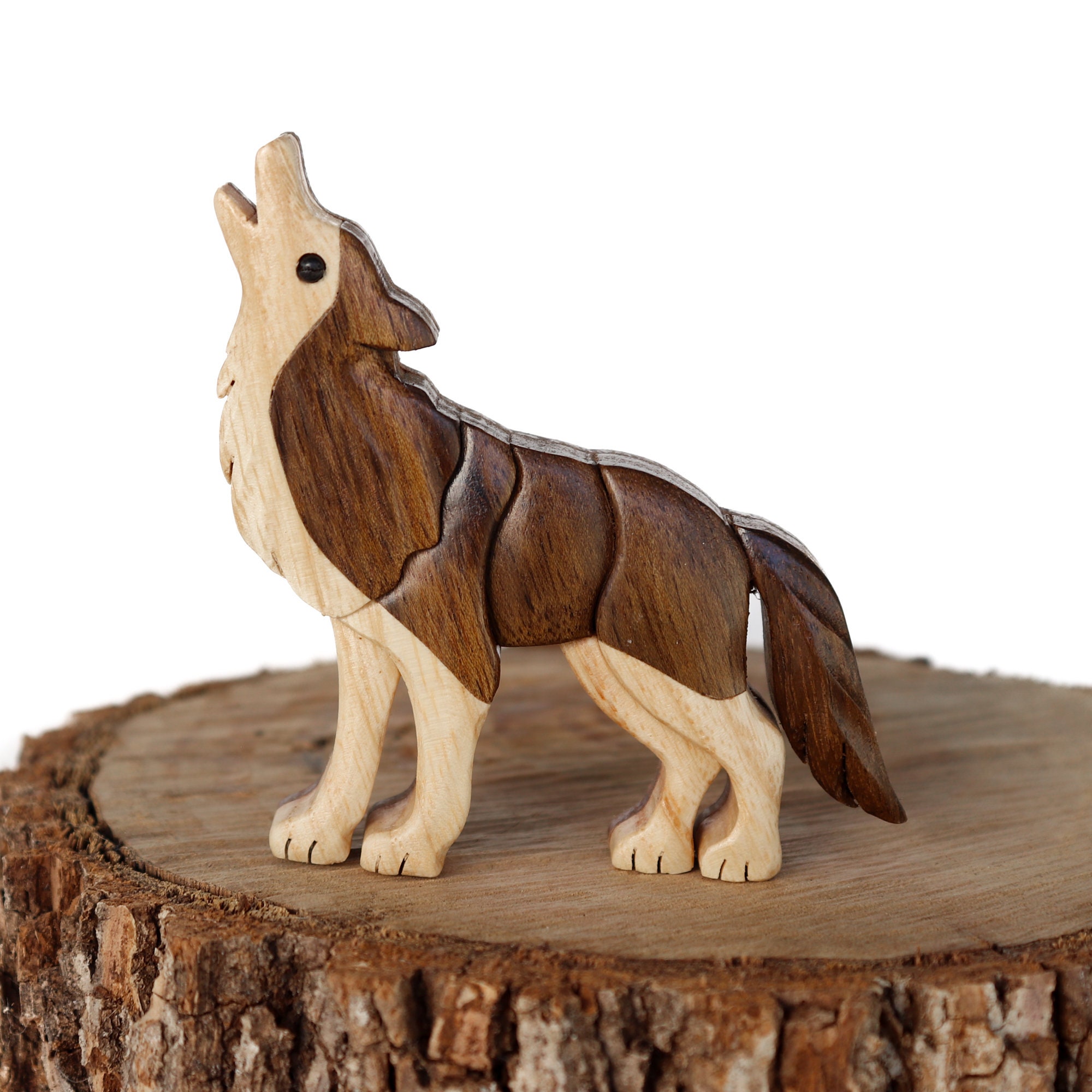 FOX and HARE Graceful Wood Carving Animal Picture. Wild Life Wall