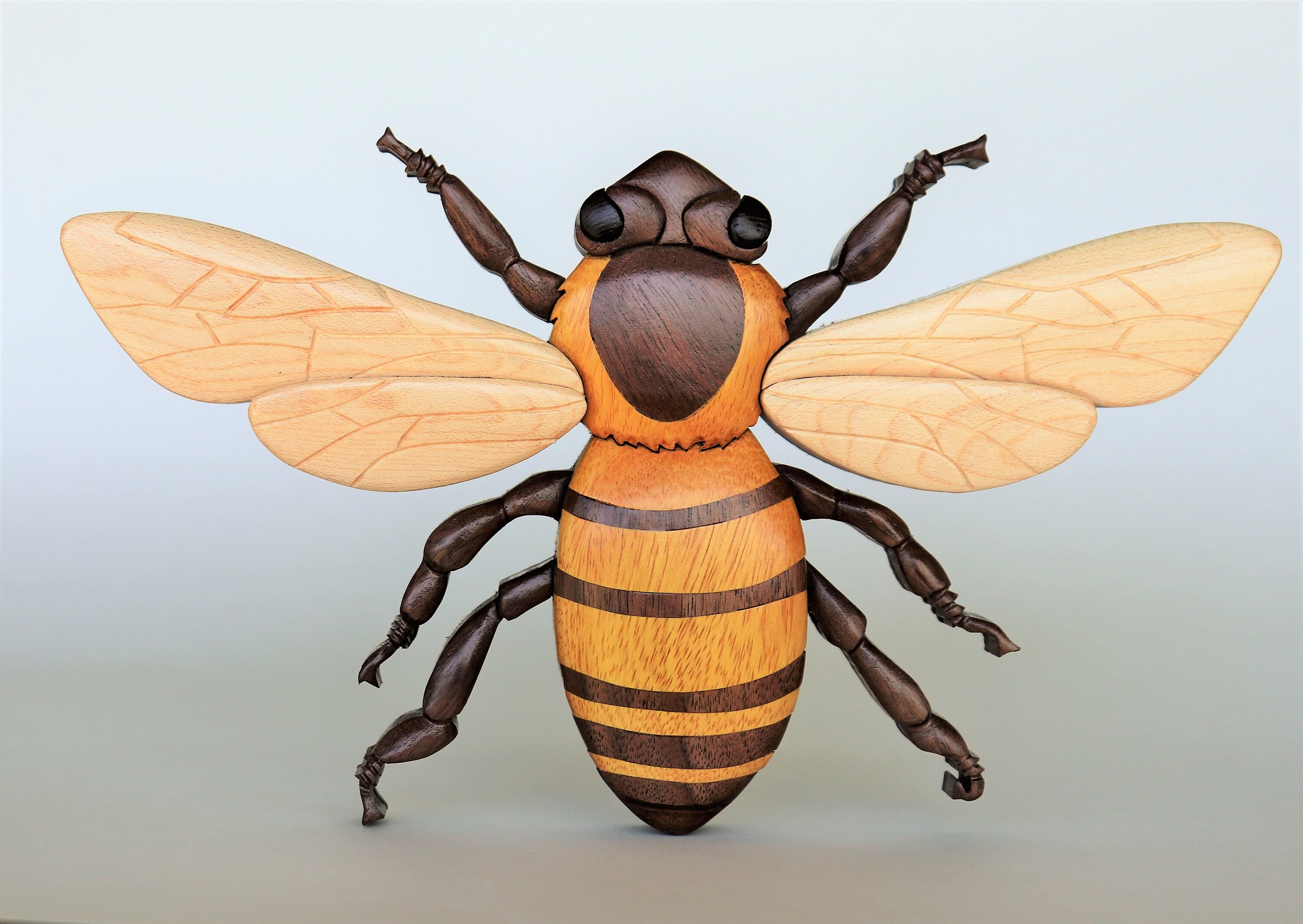 Honey Bee Intarsia Wall Hanging Insect Wood Carving Bumble Bee Etsy