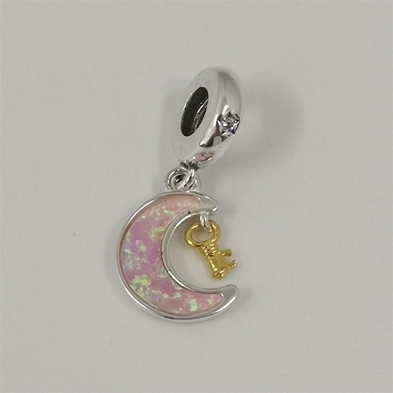Pandora Two-tone Key Moon Dangle Charm New Zealand