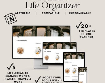 Ultimate All-in-One Notion Life Organizer – Digital Planner for Wellness, Travel, Finances & More
