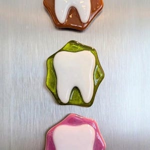 Handmade Fused-Glass Tooth Fridge Magnet