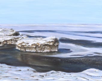 ヒューロン湖の氷 ～ オリジナル絵画