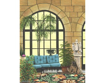 アトリウムのキツネザル ～ オリジナル絵画