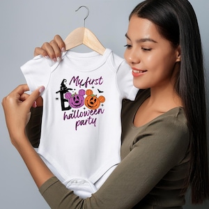 Celebrate Your Baby&#39;s First Halloween with This Custom &#39;&#39;Boo&#39;&#39; Pupkin Shirt, Personalize Text and Color, Soft Fabric for Babies and Toddlers