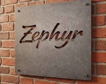 Custom Metal Company Sign – Personalized Steel Logo Sign, Laser Cut Wall Mounted Outdoor Business Sign