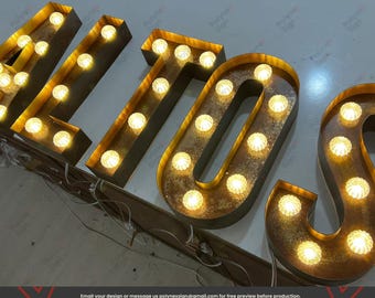 Custom Channel Letters, Sign for Shops, Advertising Sign, 3D Marquee Letters, Sign for Businesses, Cafes, LED Light Letters, , Personalized