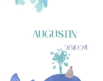 Baby poster, bedroom decor, birth