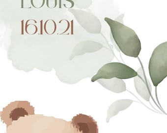 Baby poster, bedroom decor, birth