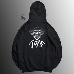 Korn Band Hoodie, Unisex Black Sweatshirt, Music Lover Gift, Alternative Style Hooded Sweater, Concert Merchandise, Halloween Apparel