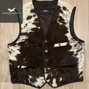 Handgefertigte Rindsleder-Lederweste: Western Cowboy Biker-Weste