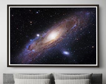 Impressão artística da Galáxia M31 de Andrômeda: papel fotográfico brilhante, opção emoldurada