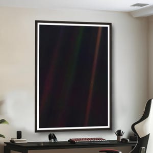 Outer Space Wall Art - Voyager I - Pale Blue Dot Print - Carl Sagan - Framed Fine Art Print on Luster Photo Paper