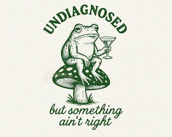 Funny Frog Illustration PNG, Dark Humor Mental Health Design (Digital Download)