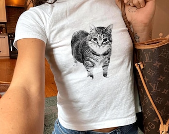 Maglietta per neonati con meme sul gatto Oiiai / Maglietta grafica divertente con gattino scatenato