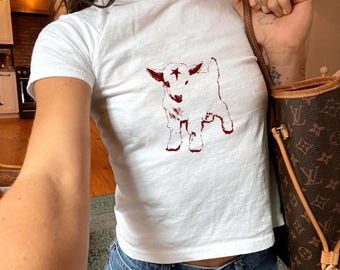 Maglietta per neonati con grafica agnello / Maglietta stile Y2K Star Girl Sonny Angel