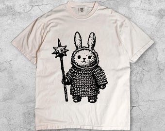 Camiseta Cavaleiro Coelho Blindado | Camiseta Coelho Guerreiro