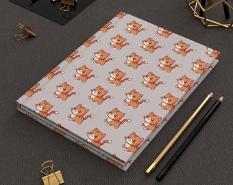 Carnet cartonné chat tigré orange | Cahier à motifs chatons kawaii