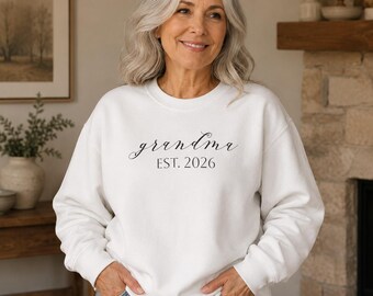 Grand-mère personnalisée est. Sweat-shirt de l'année | Vêtements personnalisés pour grand-mère
