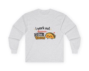 T-shirt graphique à manches longues Taco | Chemise amusante d'entraînement d'entraînement