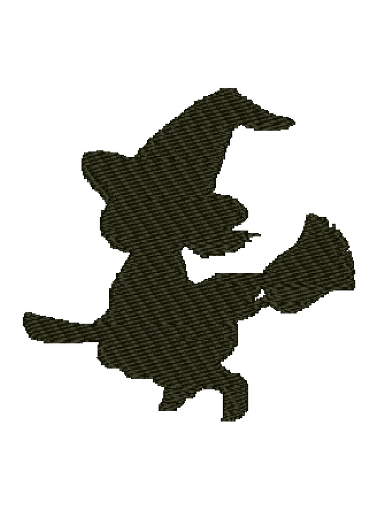 Witch Silhouette Design for Machine Embroidery in 3 Sizes - Instant ...