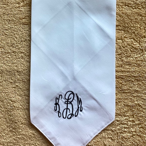 Personalized Embroidered Monogrammed White Cloth Dinner Napkin