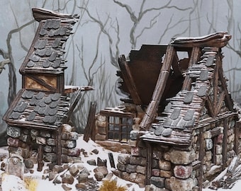 Ruined Medieval Tavern | 3D Printed Terrain for Tabletop Games and 28mm Skirmish Games