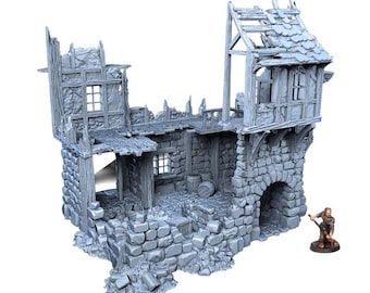 Fantasy Ruined Inn | 3D Printed Terrain for Tabletop Games
