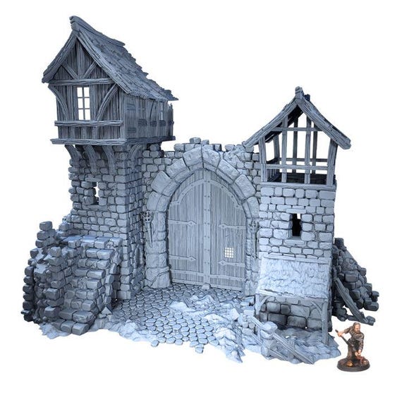 Fantasy Ruined Gate | 3D Printed Terrain for D&D, Frostgrave, Mordheim, 28mm Wargames