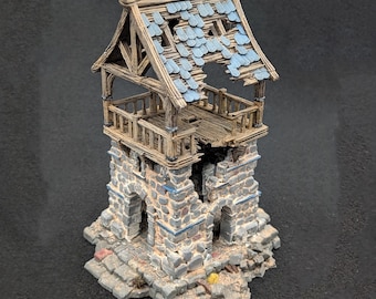 Fantasy Ruined Watchtower | 3D Printed Terrain for Tabletop Games