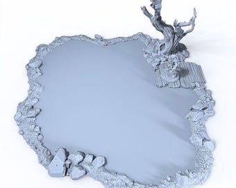 Lake Scatter Terrain | 28mm Tabletop Pond for D&D and Wargames