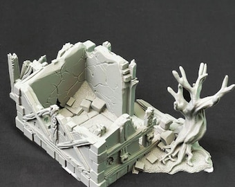 Ruined Medieval Storage Shed | 3D Printed Terrain for Tabletop Games and RPG Scenery