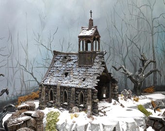 Teren Ruined Chapel od My Dungeon | Sceneria drukowana w 3D do gier DnD, Frostgrave, Mordheim i 28 mm