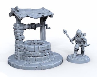 Fantasy Old Well Scatter Terrain | 28mm Tabletop RPG & Wargame Piece