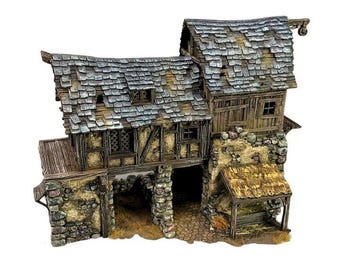 Fantasy Ruined Barn | 3D Printed Terrain for Tabletop Games | 28mm Tabletop Scenery