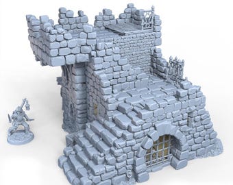 Ruined Prison Platform | 28mm Fantasy Dungeon Terrain for Tabletop Games and Skirmish Games