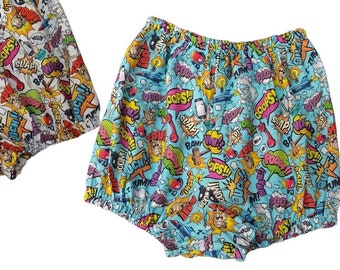 Superhero Baby Bloomers: Comic Book Themed Cake Smash Outfit for Boys - Nappy/Diaper Cover and Photo Prop