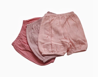bombachos de bebé rosa, pantalones cortos de bebé niña