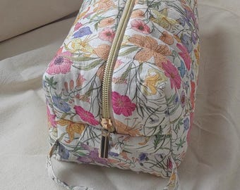 Makeup Bag floral Quilted cosmetic pouch wash bag